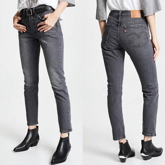 Levi’s Premium 501 Skinny W27 L28 Women’s Jeans Button Fly, Washed Black EUC - Picture 1 of 14
